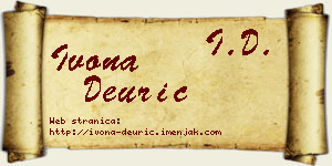Ivona Deurić vizit kartica